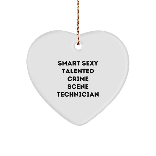Funny Crime Scene Technician Heart Ornament Gifts from Friends for Men on Christmas - Image 1