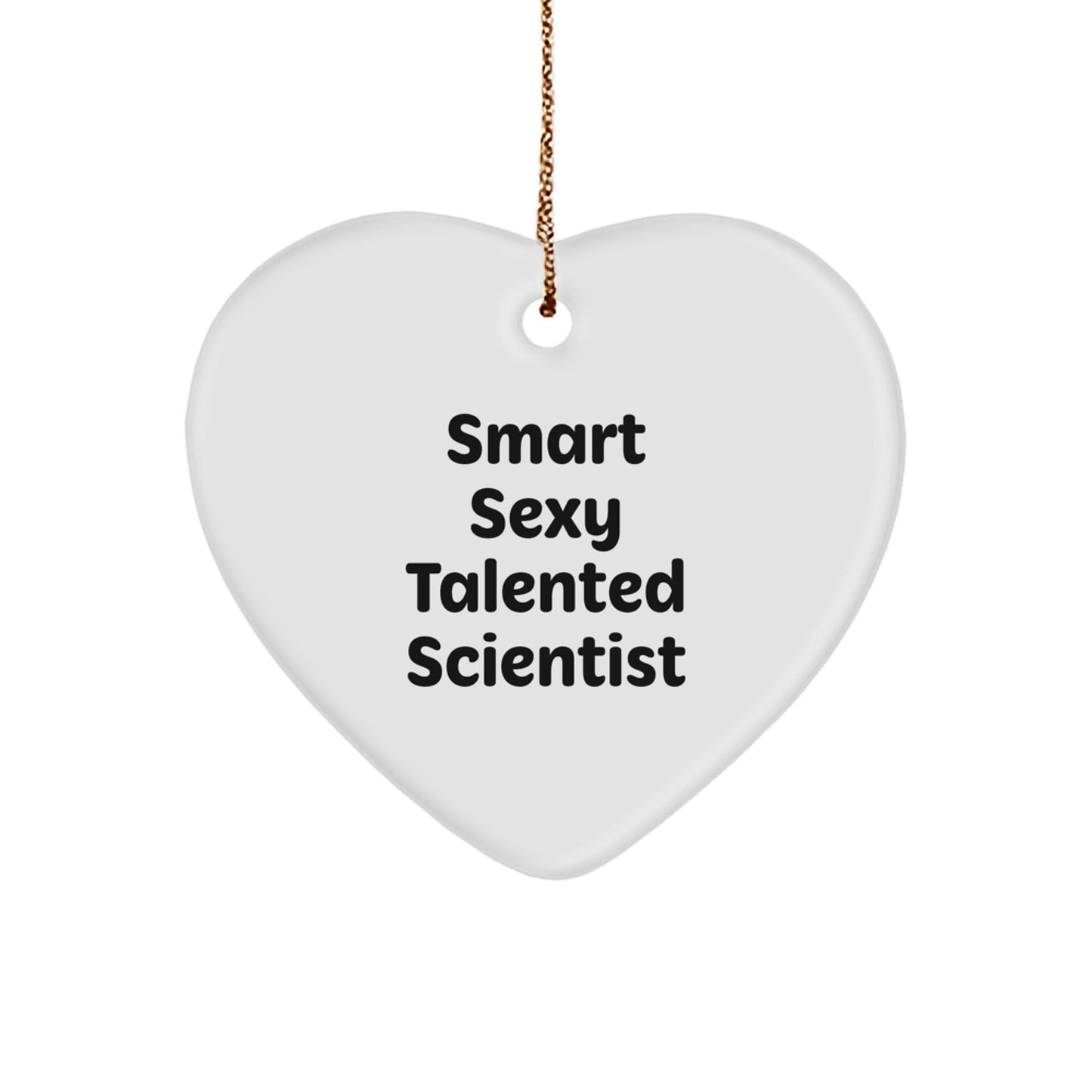 Funny Scientist Gifts from Men to Scientist, Heart Ornament for Christmas Unique Gifts, Smart Sexy Talented Scientist Quote - Image 1