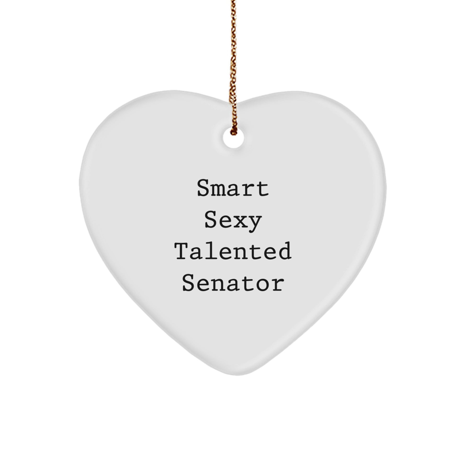 Funny Senator Gifts, Heart Ornament for Men, 'Smart Sexy Talented' Quote, Christmas Unique Gifts for Senator Friends and Family - Image 1