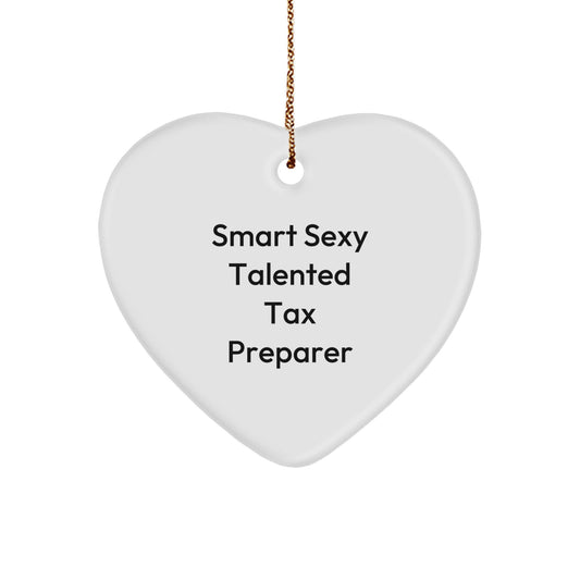 Smart Sexy Talented Tax Preparer Gifts from Friends for Women, Heart Ornament for Christmas Unique Gifts - Image 1
