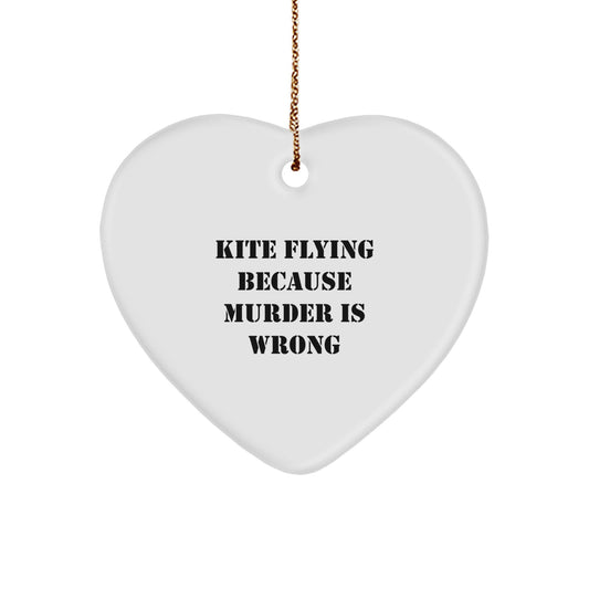 Kite Flying Gifts for Men, Funny Heart Ornament, Gifts from Family for Kite Enthusiast Friends at Christmas - Image 1