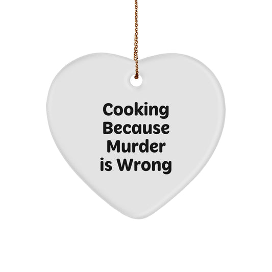 Funny Cooking Heart Ornaments Gifts for Cooking Lovers from Friends or Family, Heart-Shaped Home Decor with Sublimation Print, Unique Christmas Unique Gifts for Men or Women - Image 1