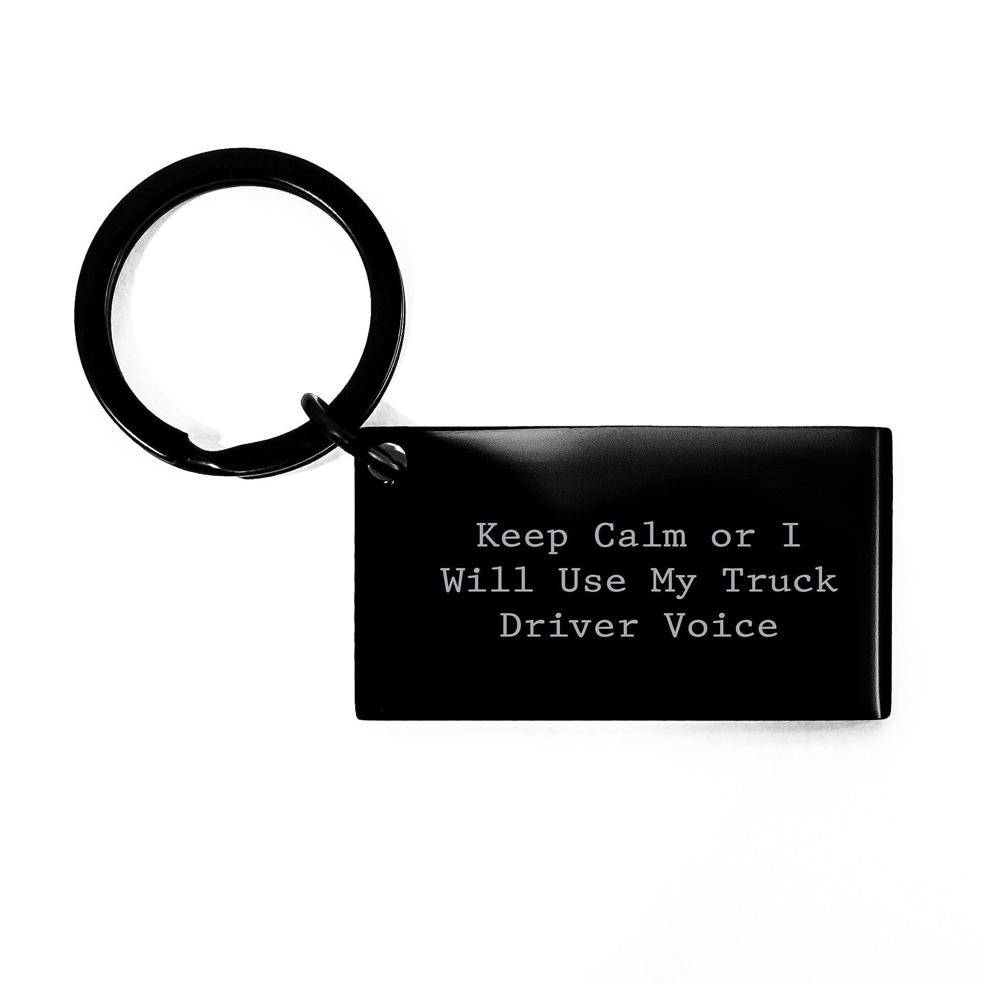 Funny Truck Driver Keychain Gifts from Family - Keep Calm Or I Will Use My Truck Driver Voice, Unique Father's Day Presents for Truck Driver Friends and Coworkers - Image 1