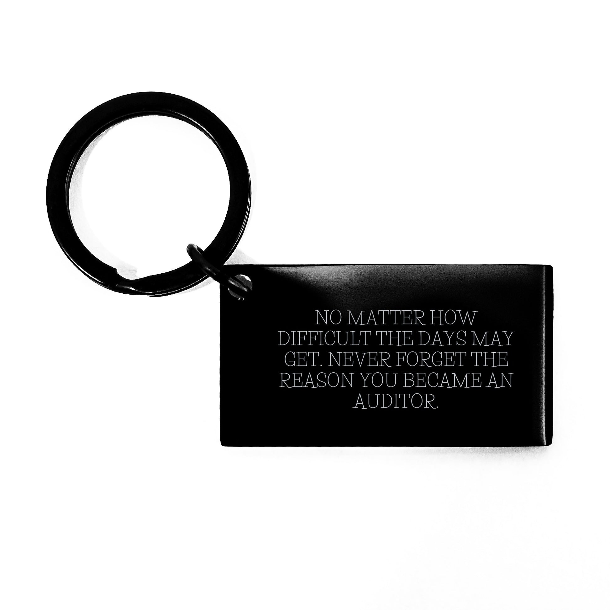 Funny Inspirational Keychain Gifts for Auditor Graduation, Stainless Steel Engraved Reminder, Gifts from Friends to Family - Image 1