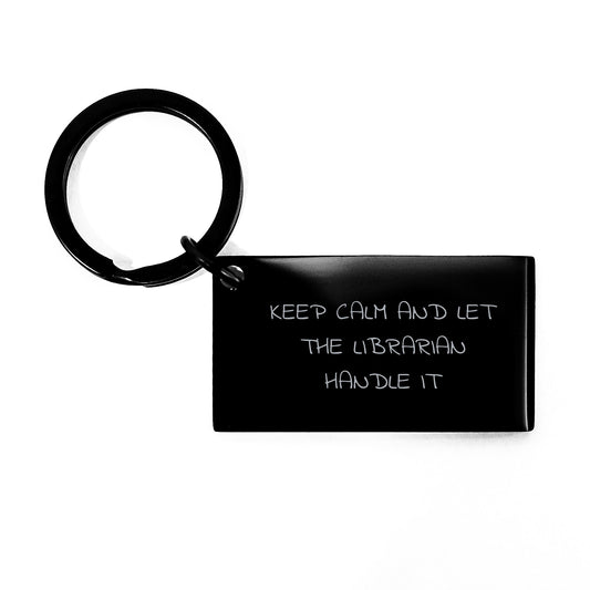 Funny Librarian Keychain Gifts from Friends, Inspirational Keepsake for Librarian Coworkers, Birthday Unique Gifts for Librarian - Image 1