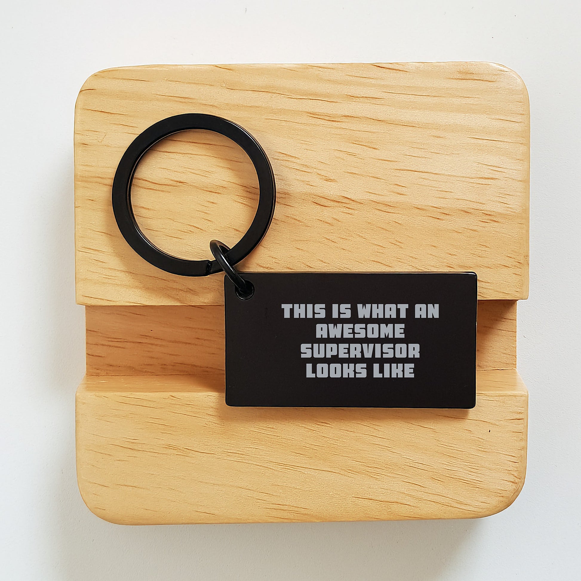 Funny Supervisor Gifts from Friends for Birthday Keychain - 'This Is What An Awesome Supervisor Looks Like' Quote Stainless Steel Keychain - Image 2