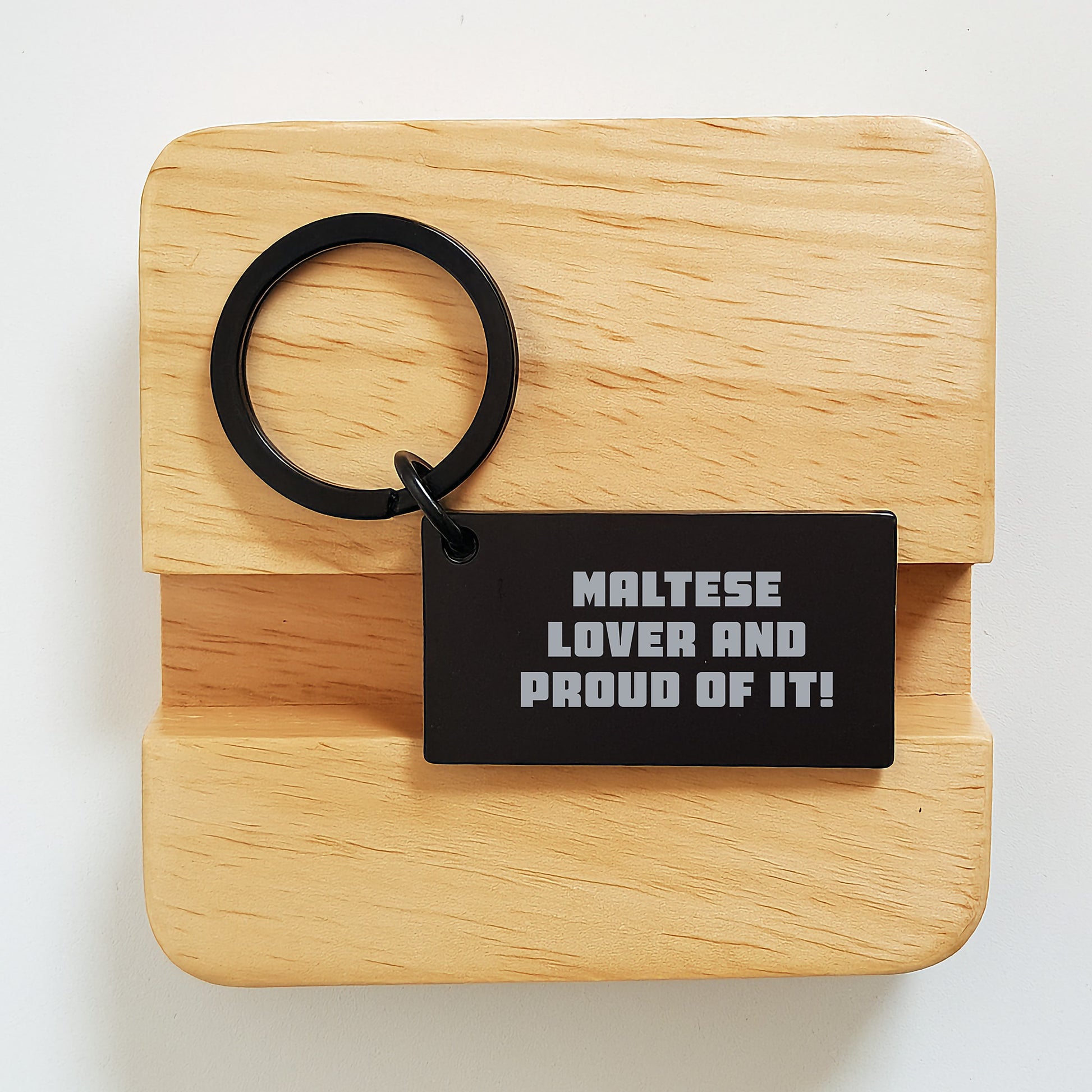 Maltese Dog Lover Gifts from Friends for Birthday, Funny Keychain with 'Maltese Lover And Proud Of It!' Quote - Image 2