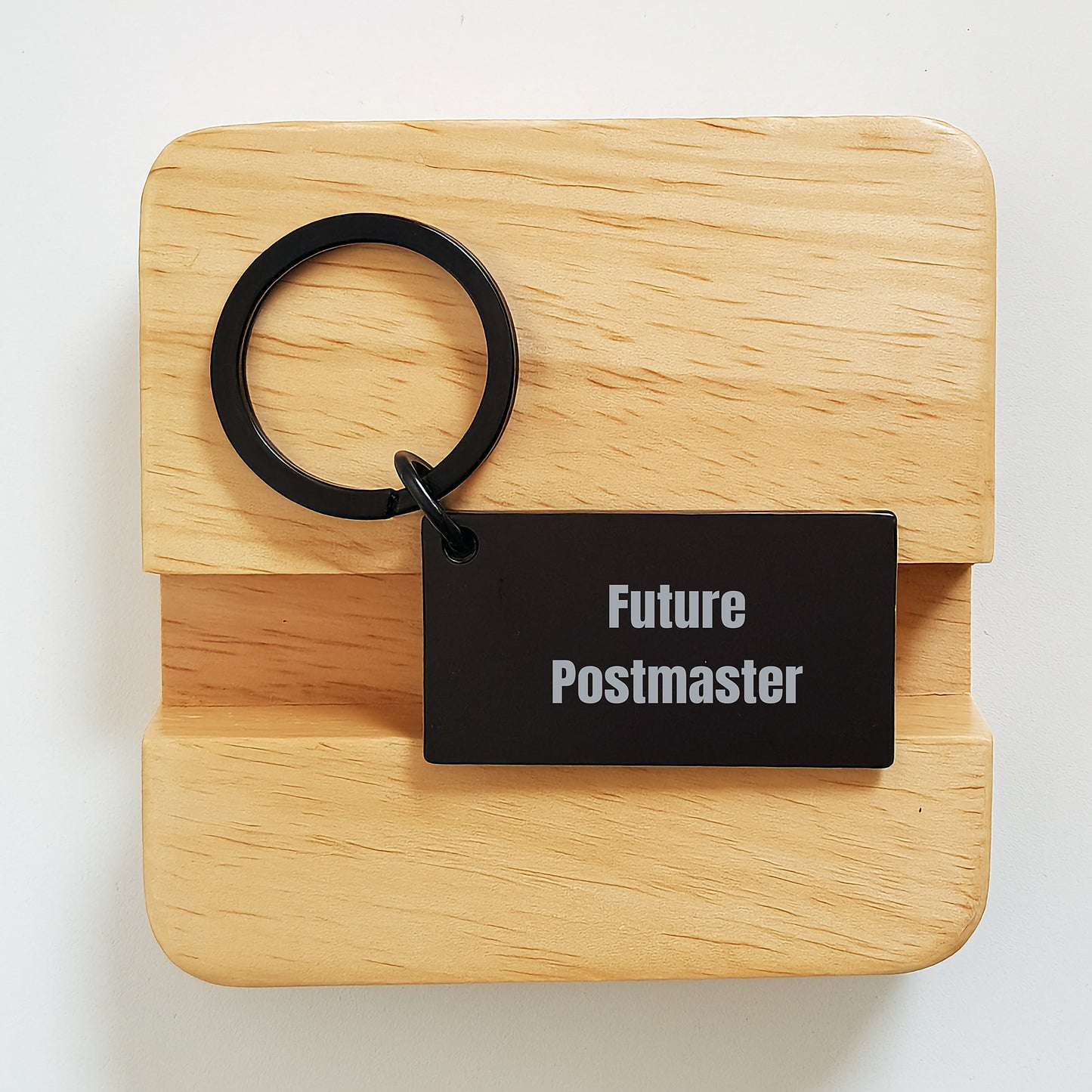 Funny Postmaster Keychain Gifts for Friends from Dad - Future Postmaster Inspirational Quote Keychain Black Stainless Steel - Image 2