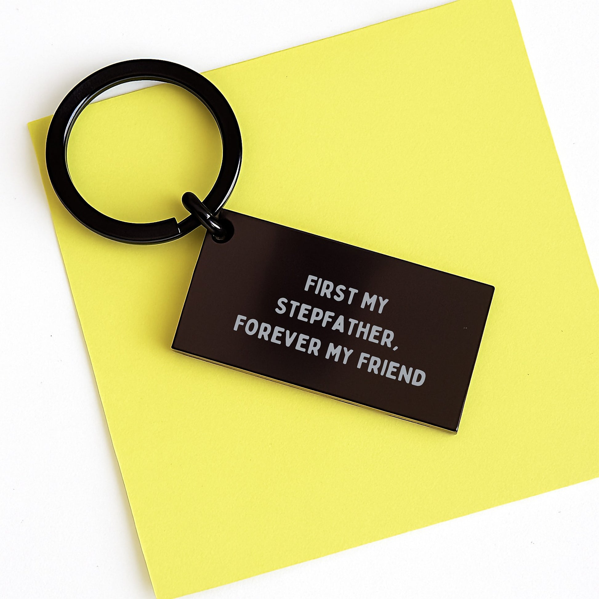 Funny Stepfather Keychain Gifts from Men to Forever Friends, Graduation Unique Gifts for Him - Image 3