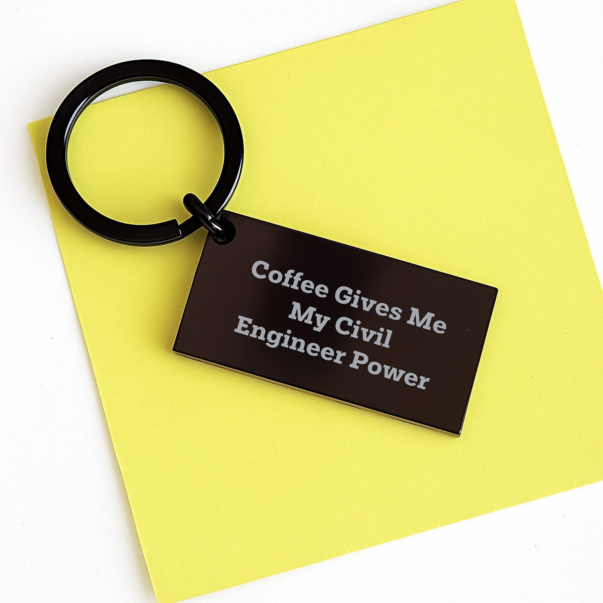 Civil Engineer Keychain, Funny Coffee Quote, Graduation Gifts for Men, Women, Friends, Coworkers, Family - Image 3