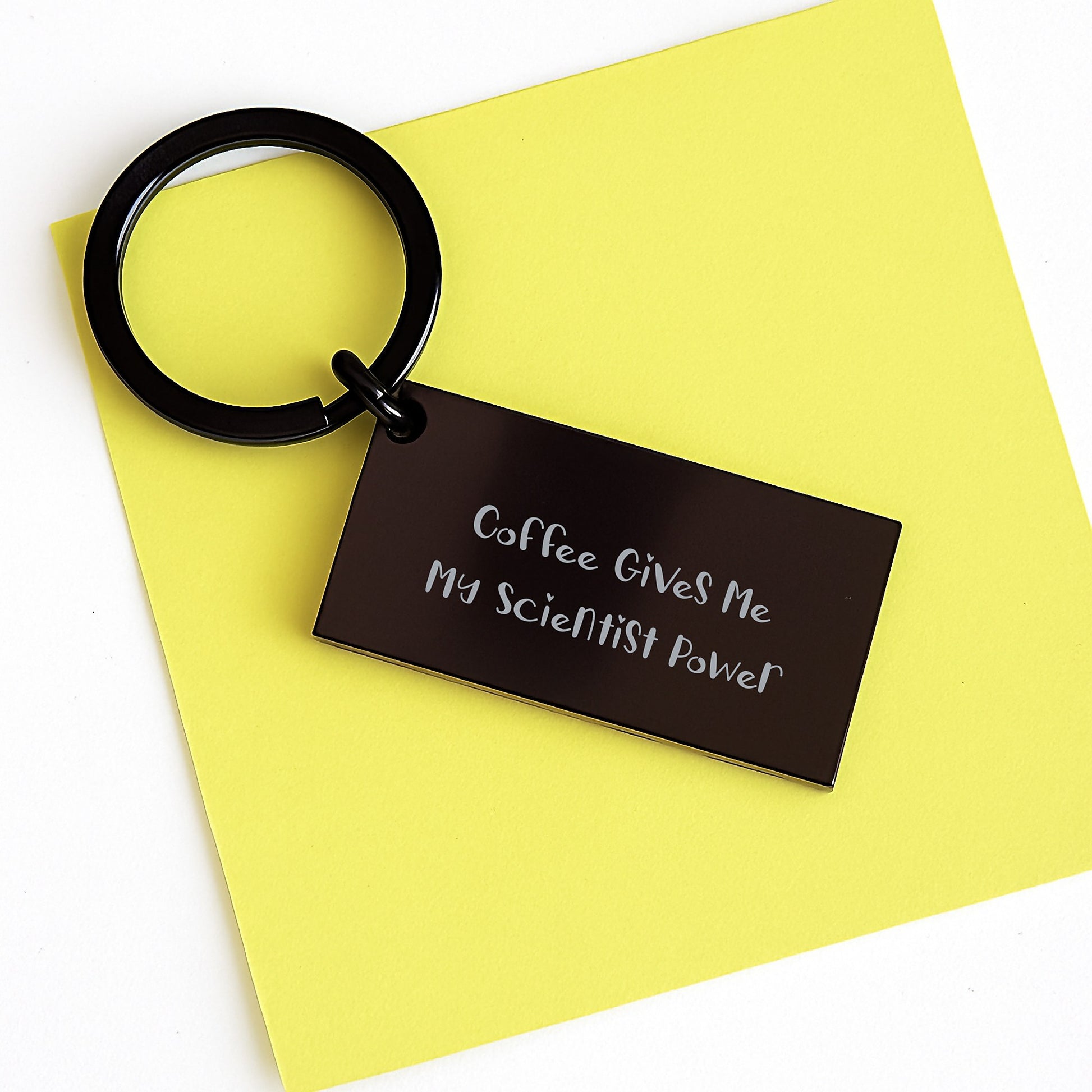 Funny Scientist Gifts Keychain from Friends for Men - Coffee Gives Me My Scientist Power - Image 3