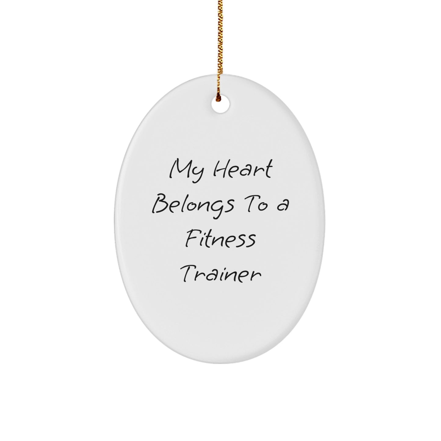 Fitness Trainer Oval Ornament, Funny Quote Gifts from Family, Friends, or Coworkers for Christmas Unique Presents - Image 1