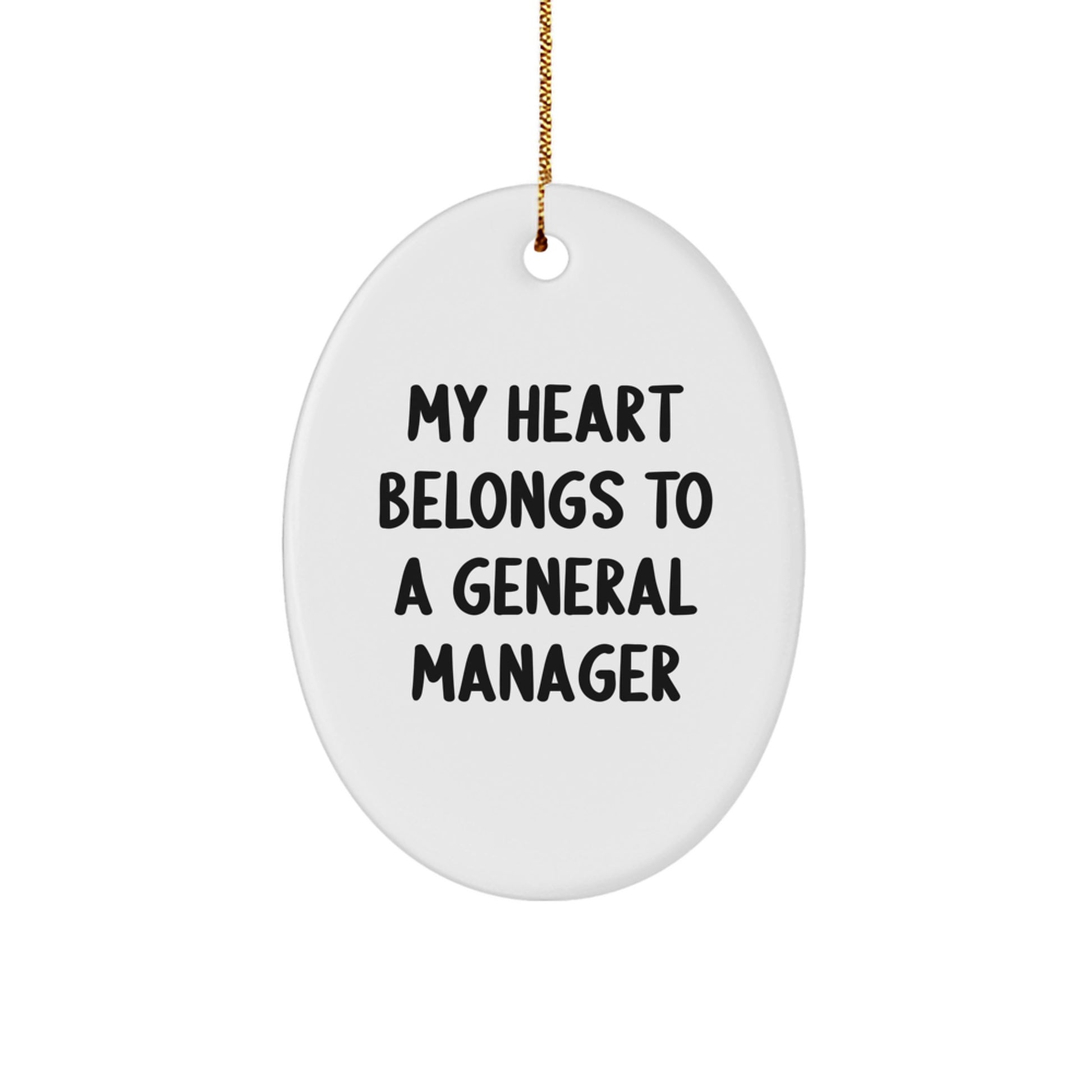 Funny General Manager Oval Ornament Gift from Friends for Husband General Manager Christmas Unique - Image 1