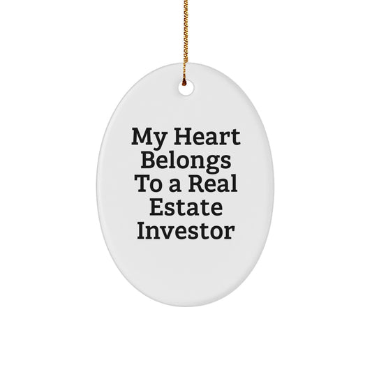 Funny Real Estate Investor Gifts for Christmas Oval Ornament from Friends - Image 1