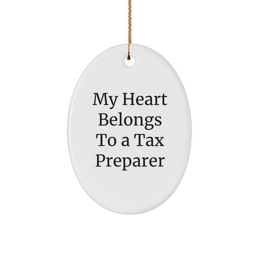 Gifts from Men, Funny Tax Preparer Lover Christmas Unique Gifts, Oval Ornament for Tax Preparer Lover - Image 1