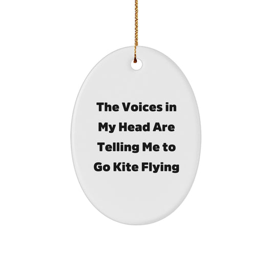 Kite Flying Gifts from Friends - Christmas Oval Ornament with Funny Quote - Perfect for Men, Women, Kite Flying Enthusiasts - Gifts for Family, Coworkers - Image 1