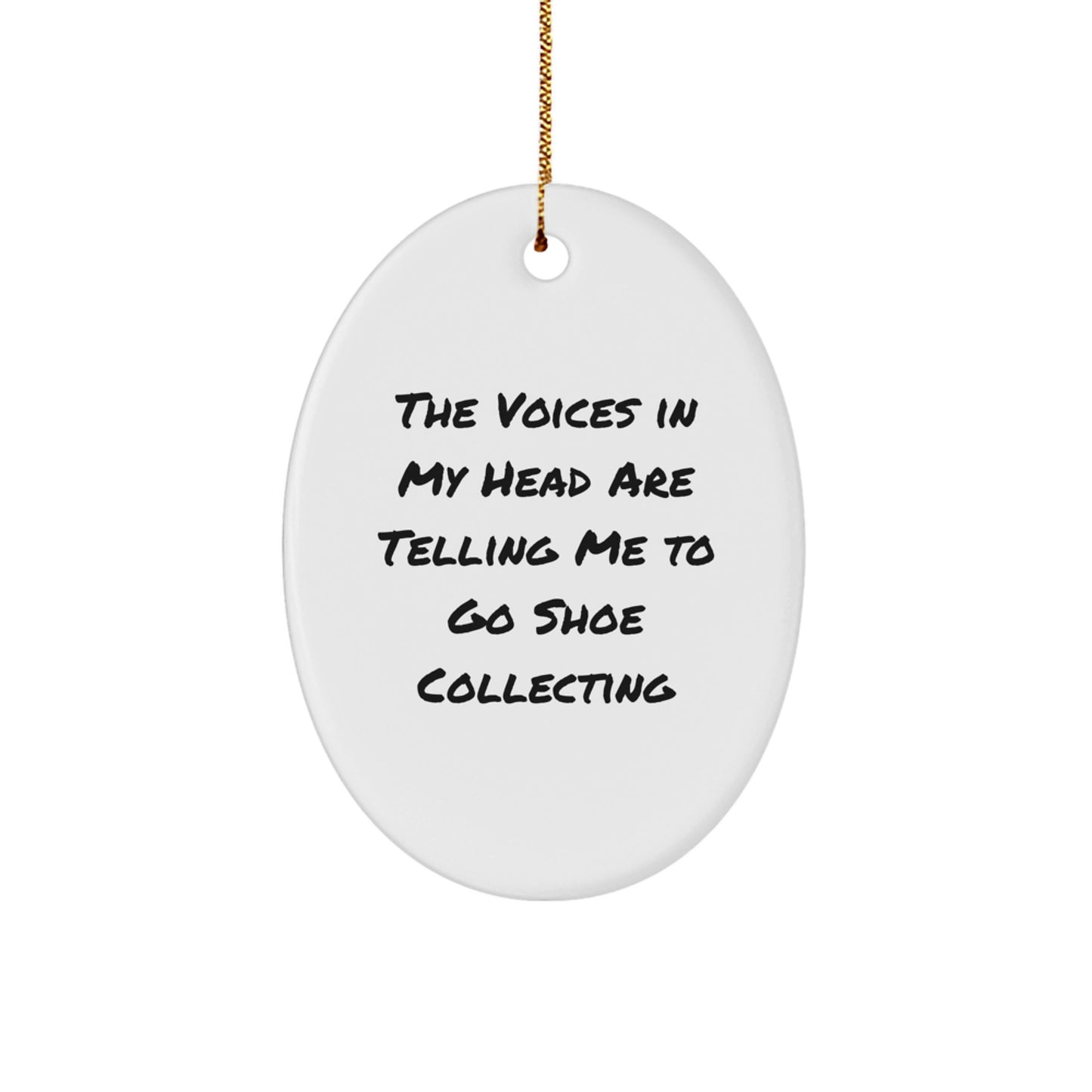 Funny Shoe Collecting Decor - Gifts from Friends and Family for Shoe Lovers - Oval Ornament - Christmas Unique Gifts for Men and Women - Image 1