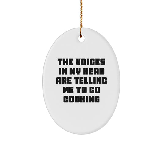 Funny Cooking Oval Ornament Gifts for Him from Friends, Perfect Christmas Unique Gifts for Men - Image 1