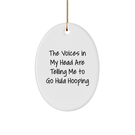 Funny Hula Hooping Oval Ornament Gifts from Men for Women Hula Hooping Enthusiasts, Christmas Unique Hula Hooping Decorations - Image 1