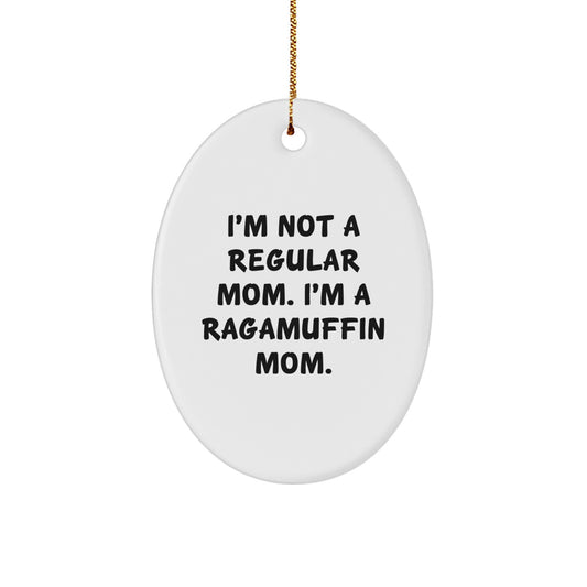 Ragamuffin Cat Mom Funny Oval Ornament Gifts from Friends for Christmas - Image 1
