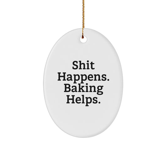 Funny Baking Oval Ornament Gifts from Men to Baking Friends at Christmas - Image 1