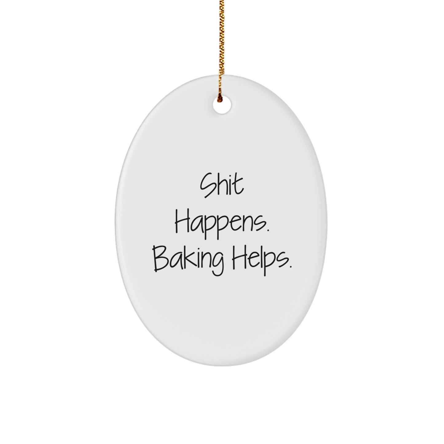Funny Baking Oval Ornament Gifts from Friends, Family, or Coworkers for Christmas, Christmas Unique Gifts for Baking Enthusiasts, Oval Shaped MDF Baking Decor - Image 1