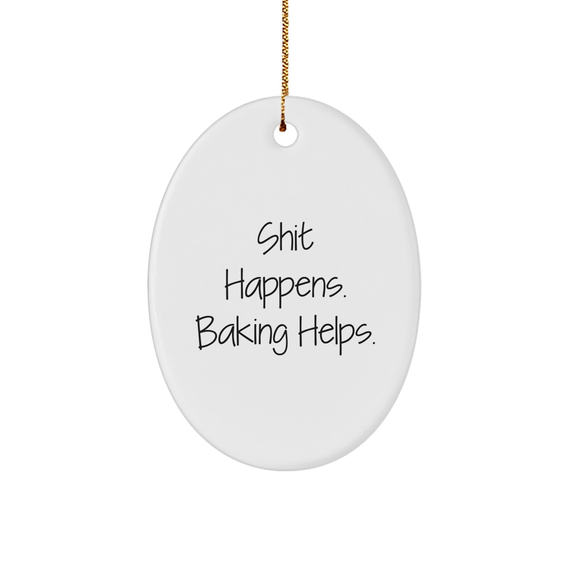 Funny Baking Oval Ornament Gifts from Friends, Family, or Coworkers for Christmas, Christmas Unique Gifts for Baking Enthusiasts, Oval Shaped MDF Baking Decor - Image 1