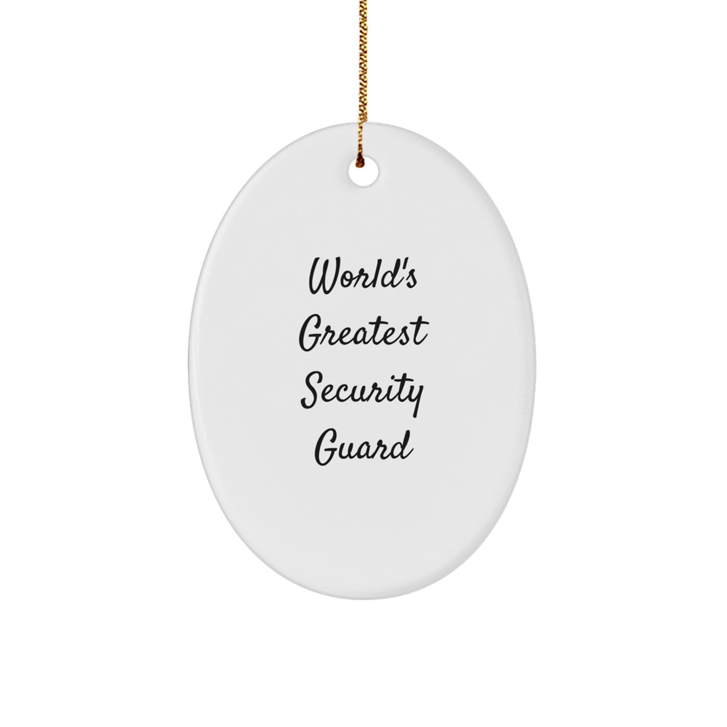 Funny Security Guard Gifts from Friends, World's Greatest Security Guard Oval Ornament for Christmas Unique Gifts, Security Guard Decor - Image 1