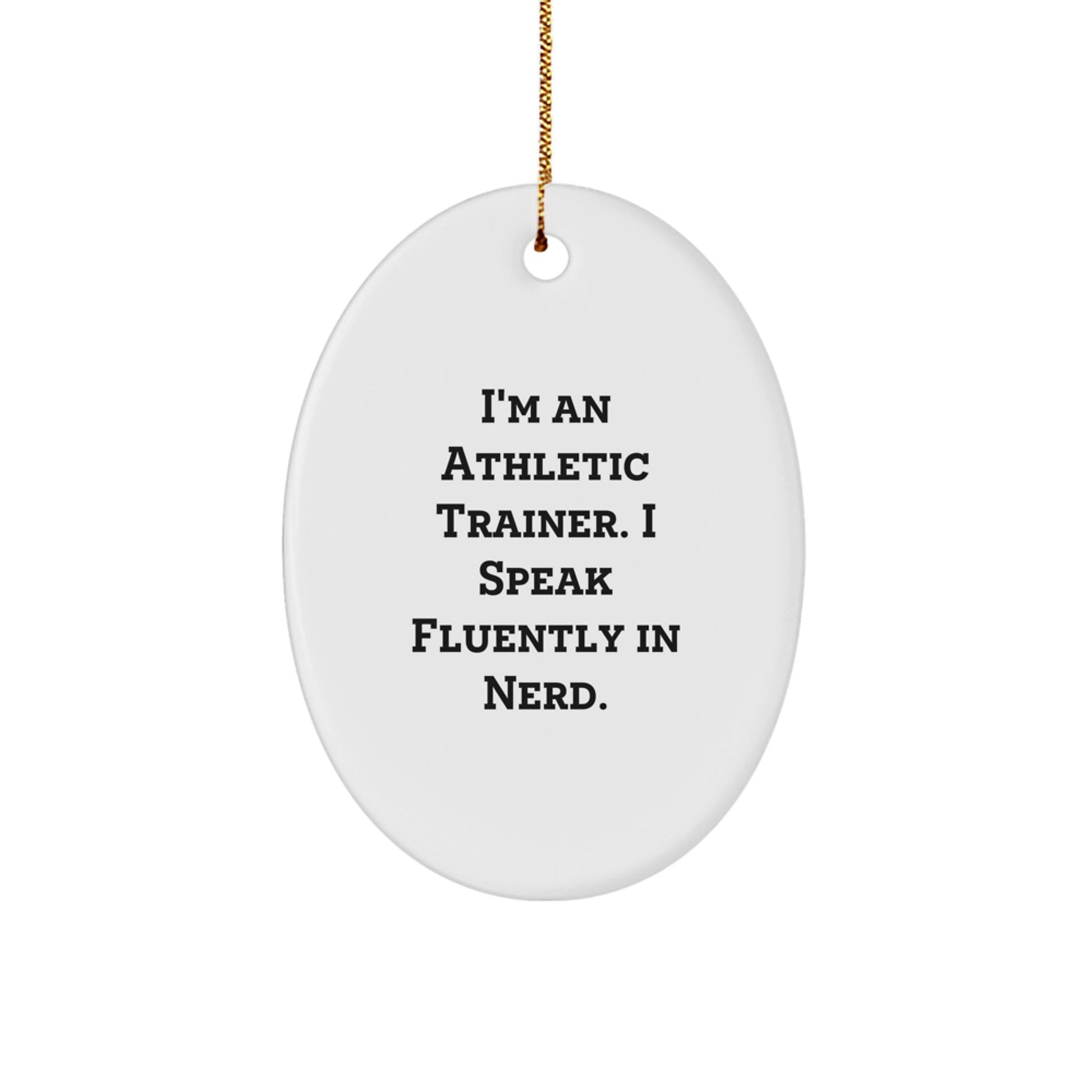 Funny Athletic Trainer Gifts from Friends, Oval Ornament for Athletic Trainer Christmas Unique Gifts, Gifts for Athletic Trainers - Image 1
