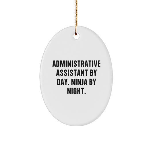 Funny Administrative Assistant Oval Ornament Gifts from Coworkers, Friends, Family - Christmas Unique Presents for Men, Women, Office Staff - Image 1