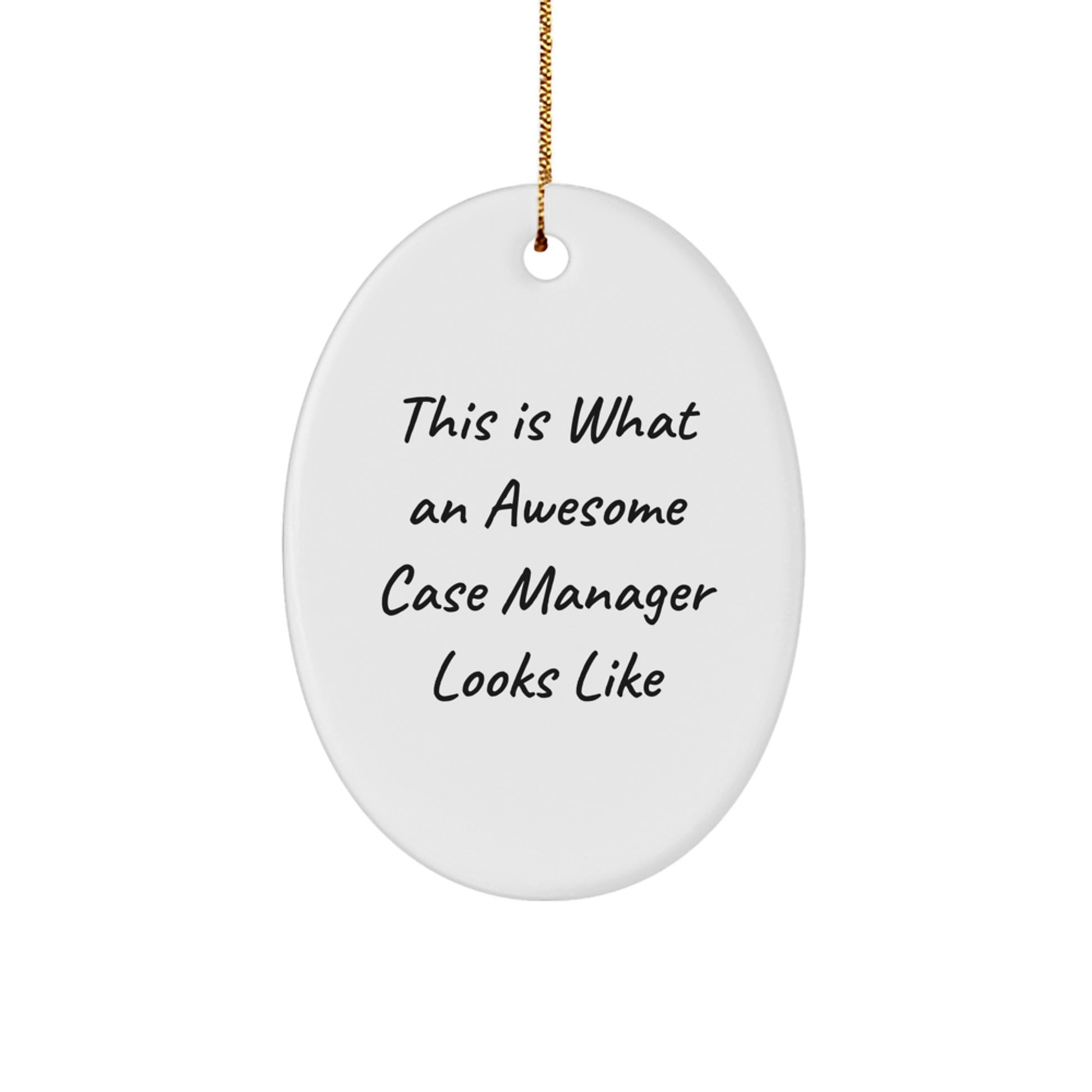 This Is What An Awesome Case Manager Looks Like Funny Oval Ornament Gifts from Friends for Christmas - Image 1