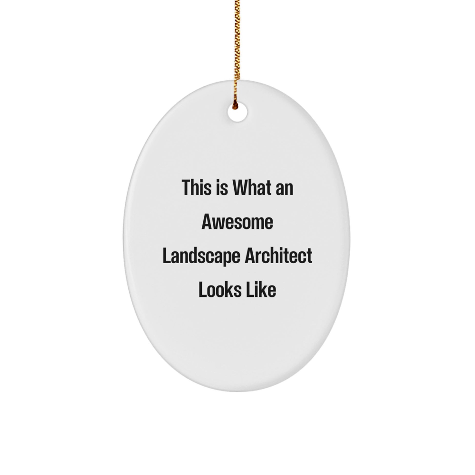 Funny Gifts from Friends to Landscape Architects, Christmas Unique Oval Ornament, This Is What An Awesome Landscape Architect Looks Like - Image 1