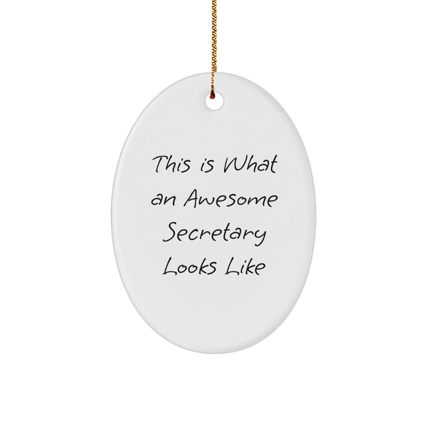 Funny Secretary Gifts from Women, Inspirational Oval Ornament for Secretary, Christmas Unique Gifts for Family, Friends, Coworkers - Image 1
