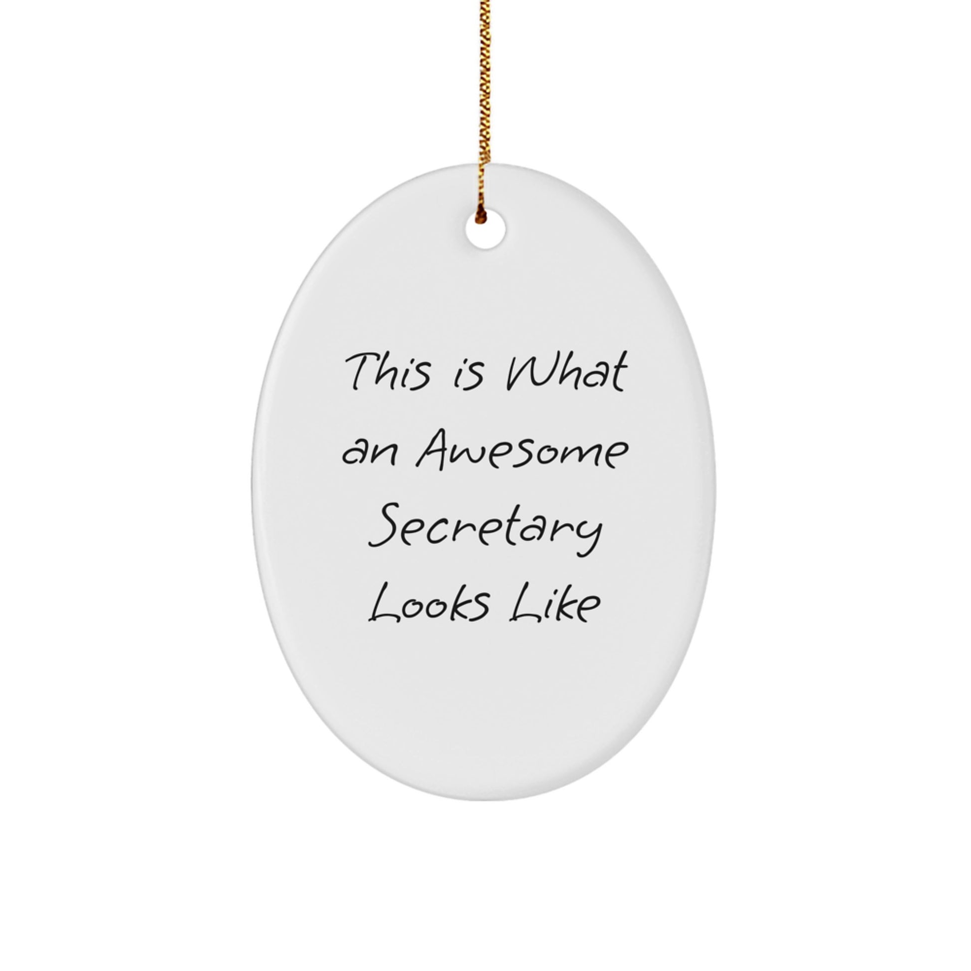 Funny Secretary Gifts from Women, Inspirational Oval Ornament for Secretary, Christmas Unique Gifts for Family, Friends, Coworkers - Image 1