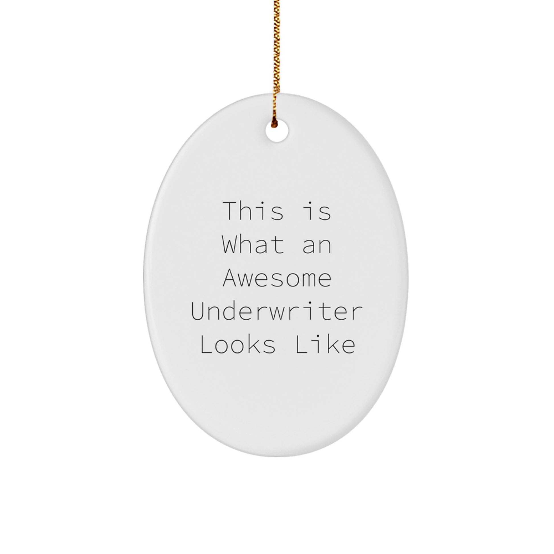 Funny Underwriter Gifts, This Is What An Awesome Underwriter Looks Like, Oval Ornament for Christmas, Gifts from Friends to Underwriter - Image 1