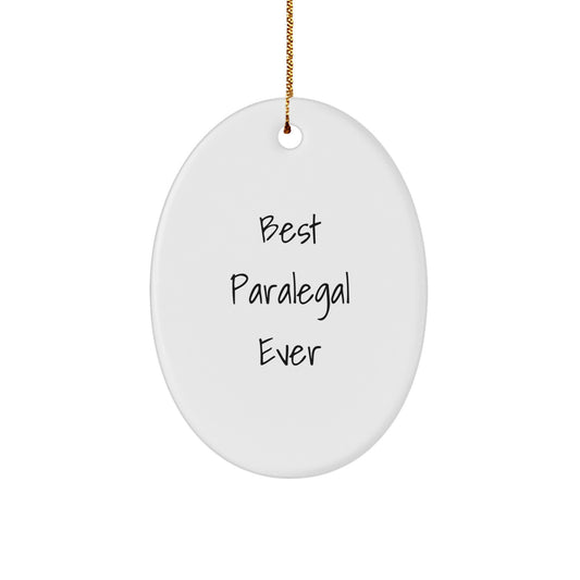 Funny Paralegal Gifts from Friends, Oval Ornament Christmas Unique Presents for Paralegal - Image 1