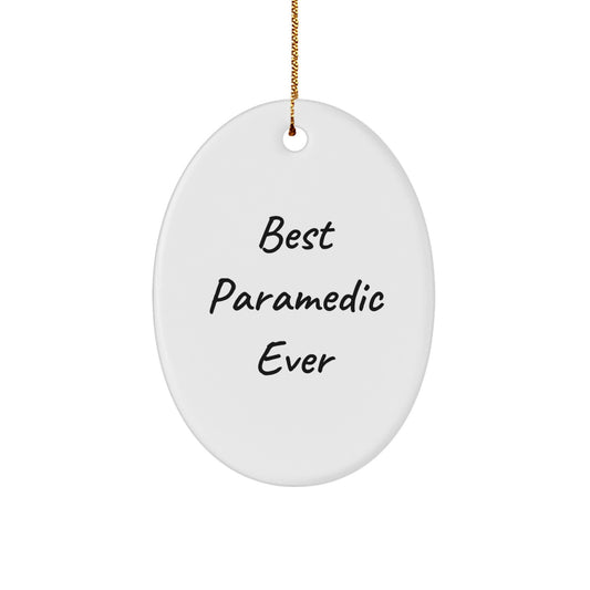 Funny Rescue Worker Gifts for Men, Oval Ornament Best 'Best Rescue Worker Ever' Christmas Unique Decor Gift from Family to Rescue Worker - Image 1