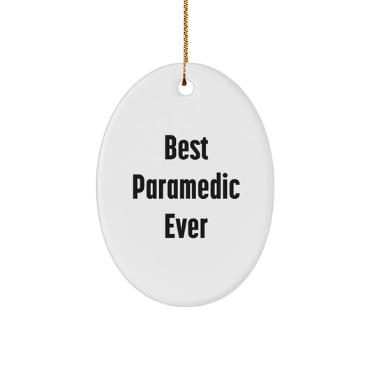 Funny Rescue Worker Gifts for Men - Oval Ornament with Best Rescue Worker Ever Quote, Gifts from Friends, Unique Christmas Unique Gifts for Rescue Workers - Image 1