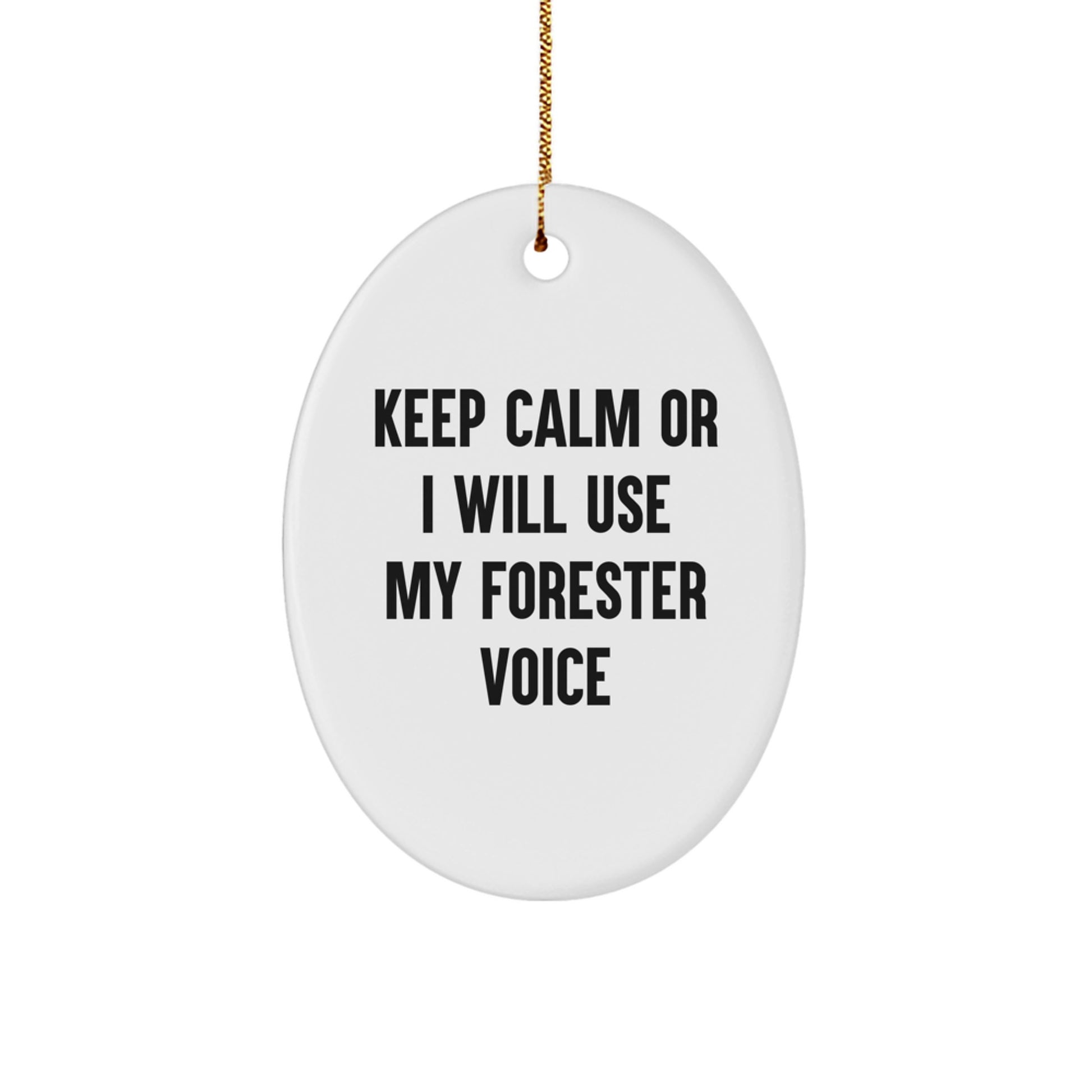 Funny Forester Gifts for Men - Oval Ornament Keep Calm Friends Christmas Unique - Image 1