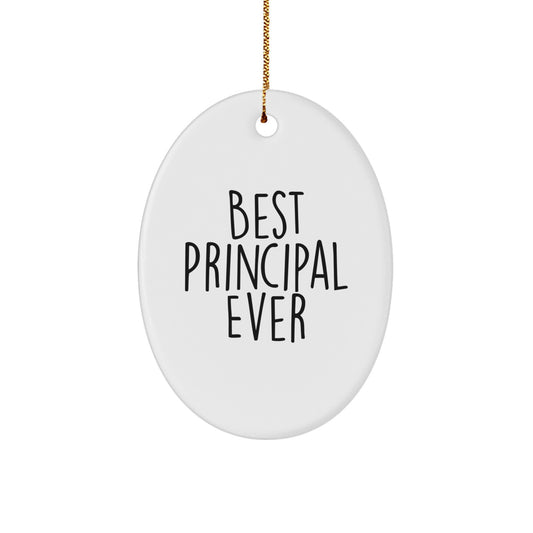 Funny Principal Gifts from Men to Best Principal Ever Oval Ornament for Christmas Unique - Image 1
