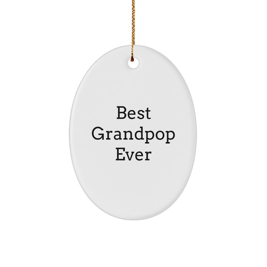 Grandpop Oval Ornament Gifts from Family Friends for Best Grandpop Ever - Image 1