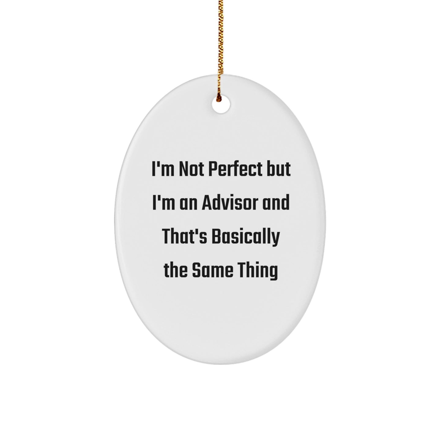 Funny Advisor Gifts from Friends - I'm Not Perfect Oval Ornament for Christmas, Gifts for Advisor, Oval Ornament Advisor - Image 1