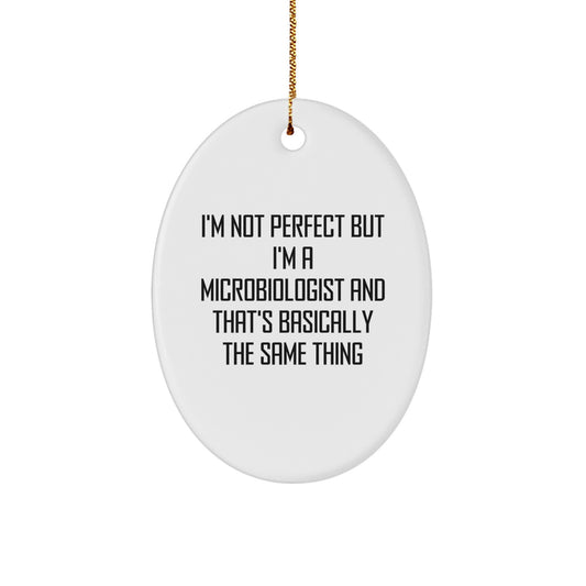 Funny Microbiologist Oval Ornament Gifts from Family for Christmas Unique Personalized - Image 1