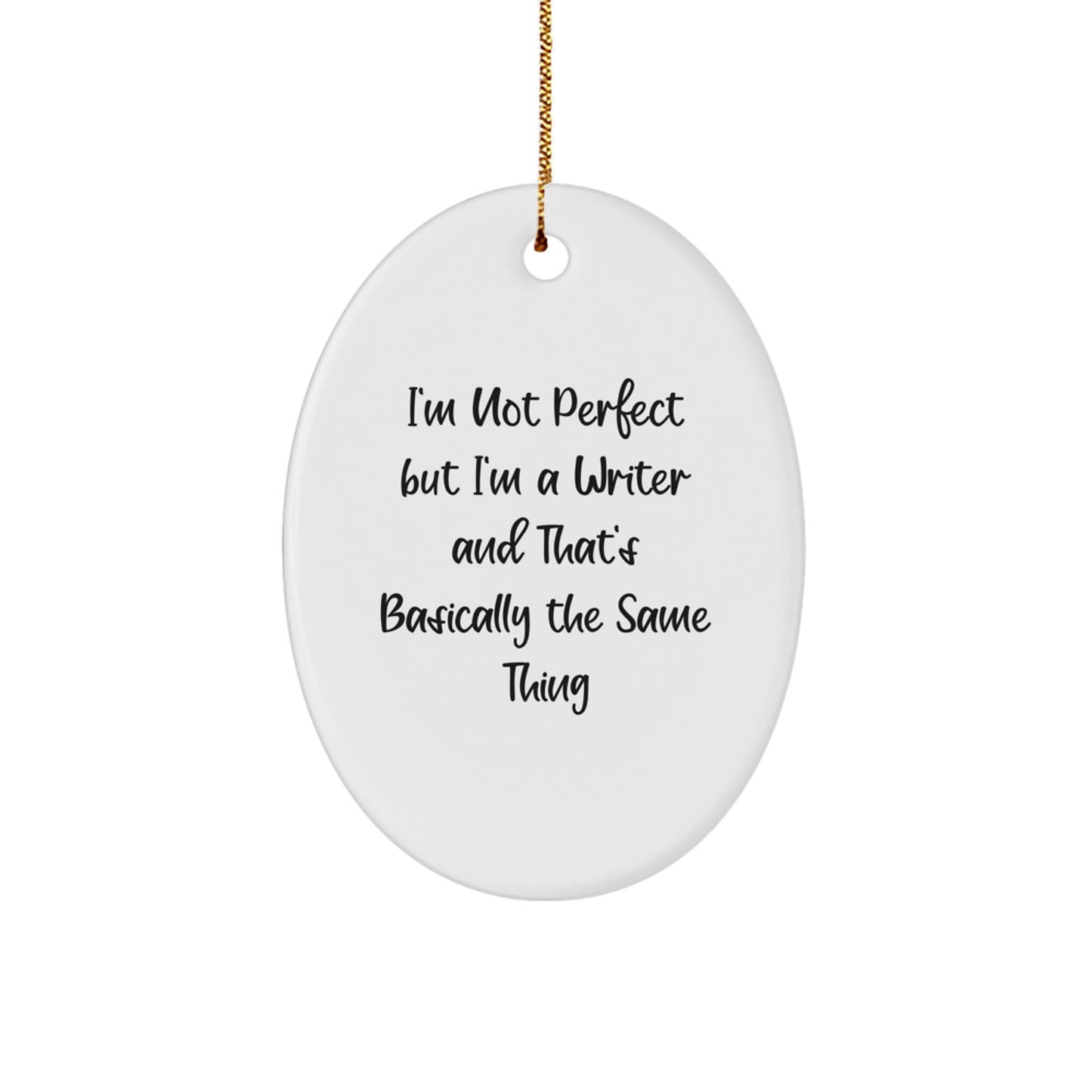 Funny Writer Oval Ornament Gifts from Friends for Writer Christmas Unique Presents - Image 1