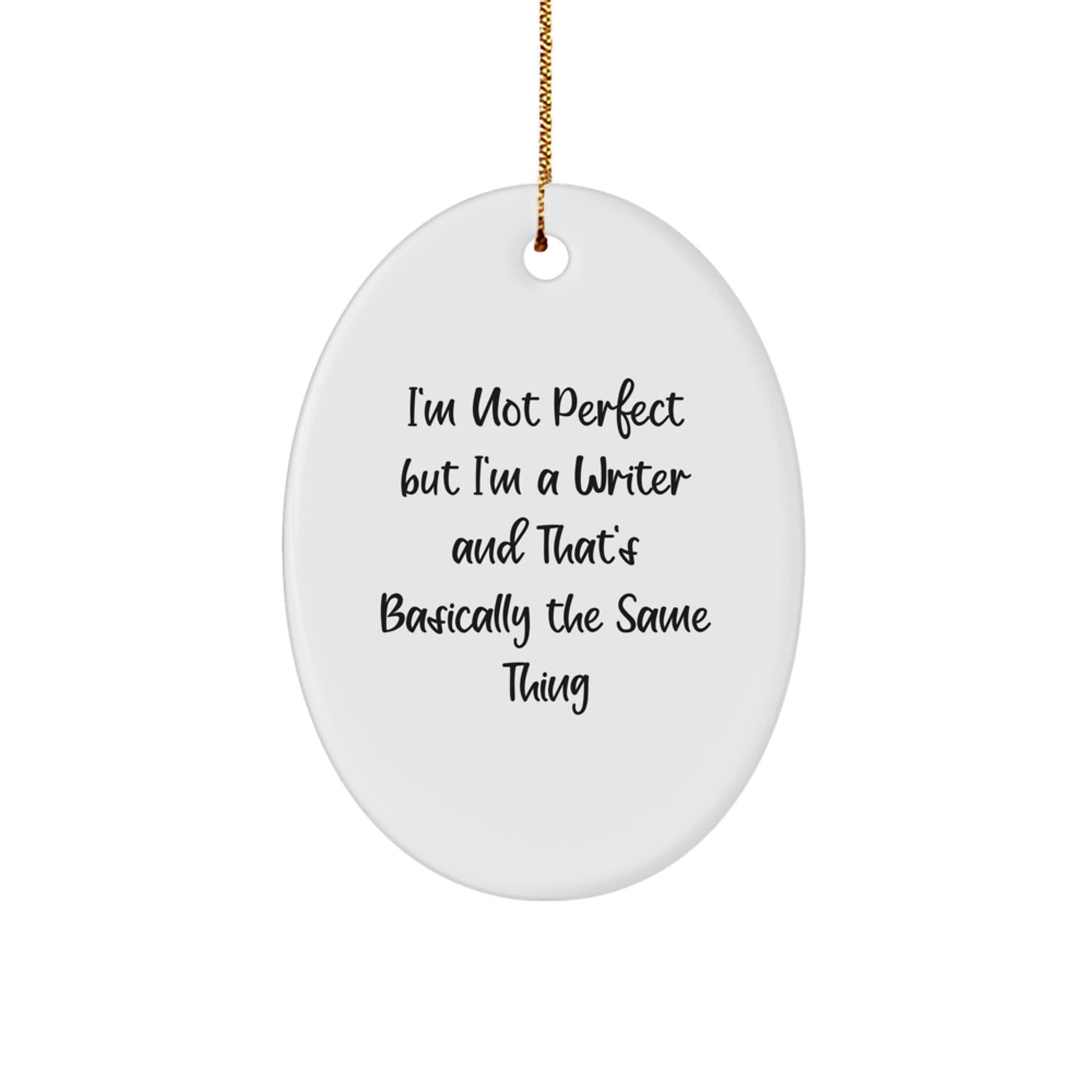 Funny Writer Oval Ornament Gifts from Friends for Writer Christmas Unique Presents - Image 1