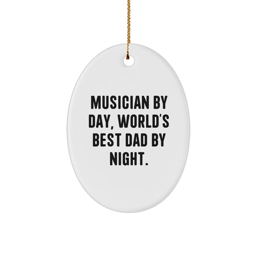Funny Musician Gifts for Men Oval Ornament Christmas Unique Decorations Gifts from Family - Image 1