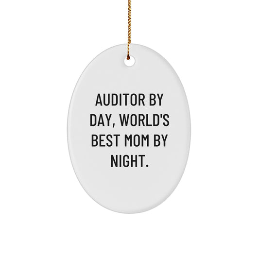 Funny Auditor Gifts from Men for Christmas Unique Gifts Oval Ornament - Image 1