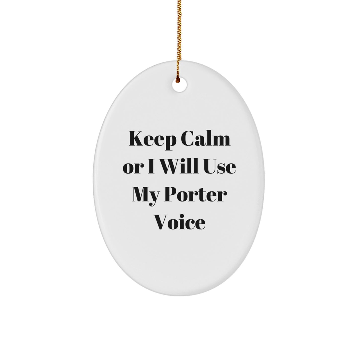 Funny Porter Oval Ornament Gifts for Men from Friends, Unique Christmas Unique Gifts Ideas for Porter Enthusiasts, Oval Shaped Decorations - Image 1