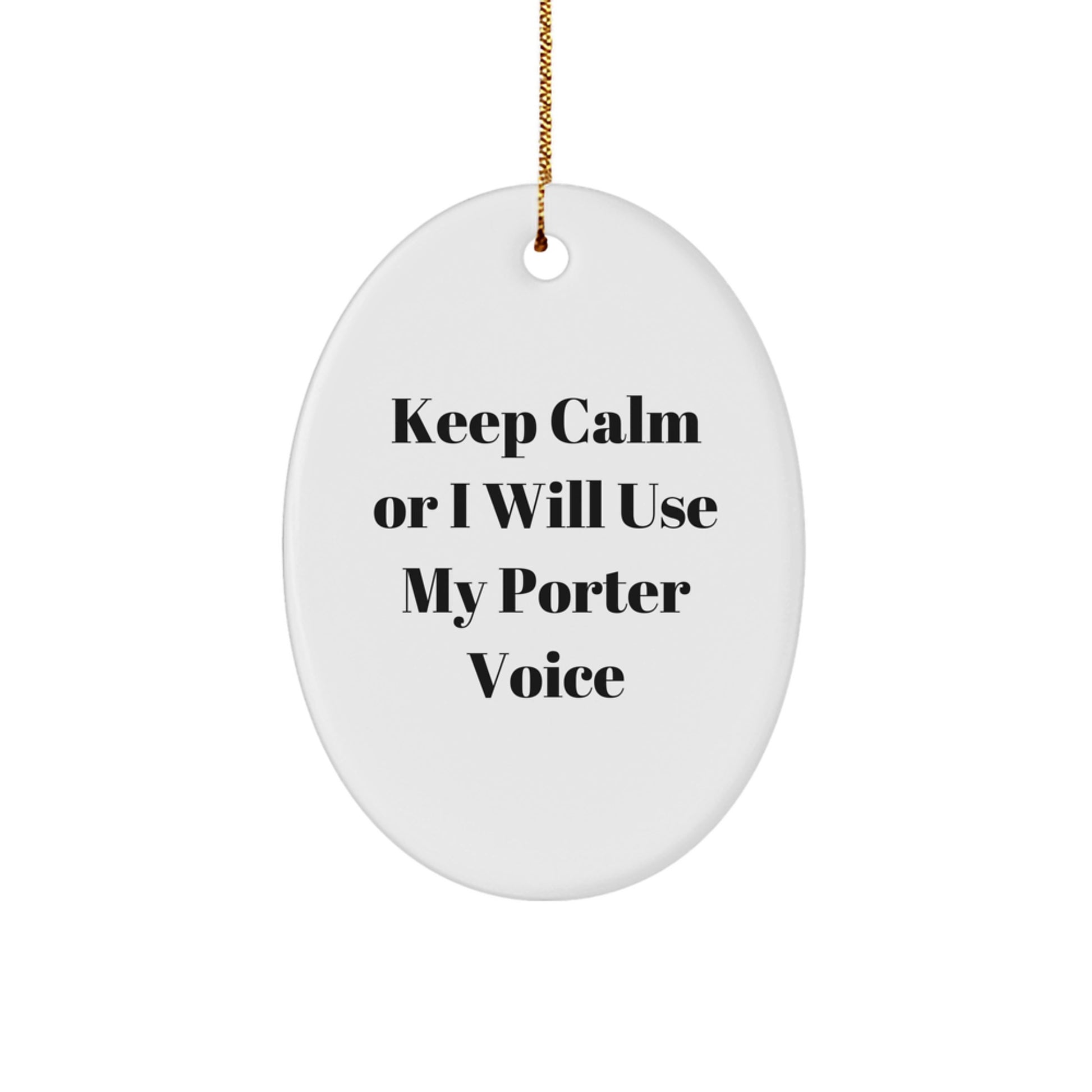 Funny Porter Oval Ornament Gifts for Men from Friends, Unique Christmas Unique Gifts Ideas for Porter Enthusiasts, Oval Shaped Decorations - Image 1