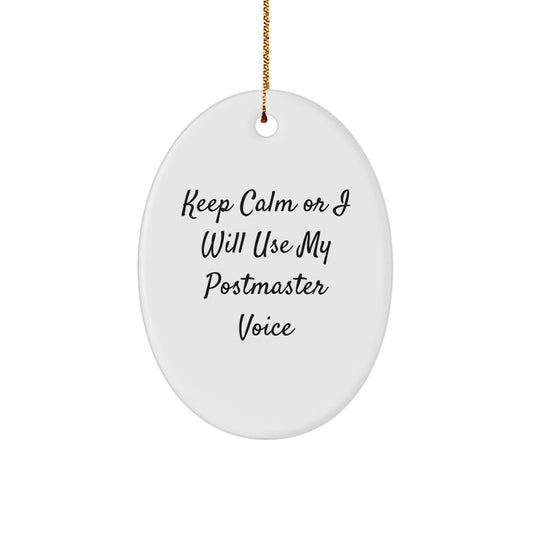 Funny Postmaster Oval Ornament Gifts from Friends and Family at Christmas - Image 1